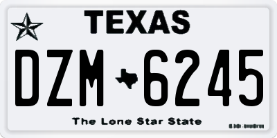 TX license plate DZM6245