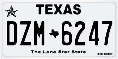 TX license plate DZM6247