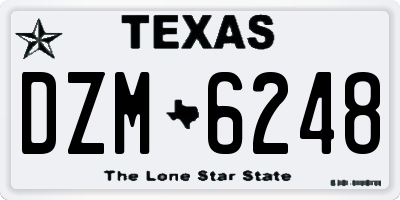 TX license plate DZM6248