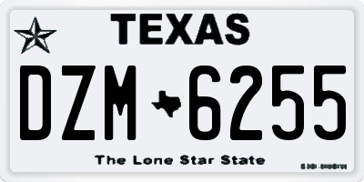 TX license plate DZM6255