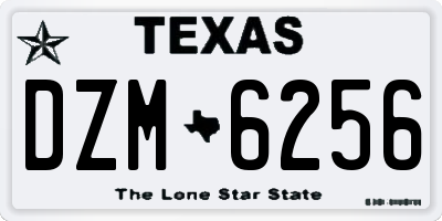 TX license plate DZM6256