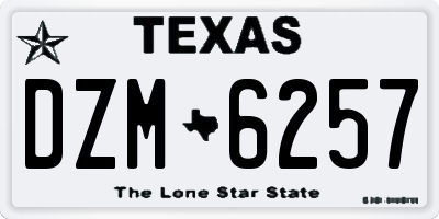 TX license plate DZM6257