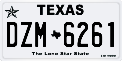 TX license plate DZM6261