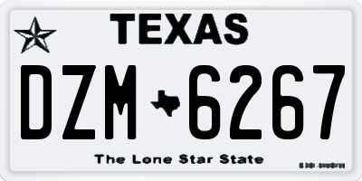 TX license plate DZM6267