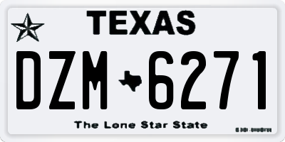 TX license plate DZM6271