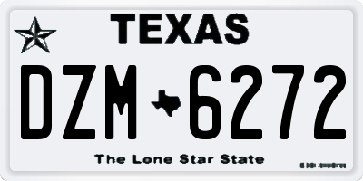 TX license plate DZM6272