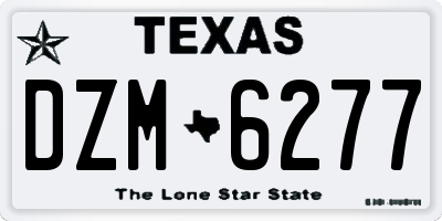 TX license plate DZM6277