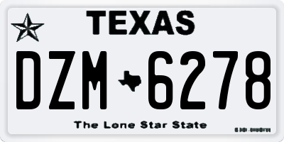 TX license plate DZM6278