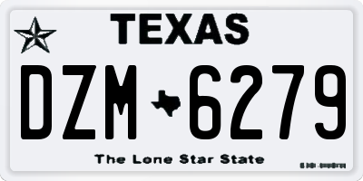 TX license plate DZM6279