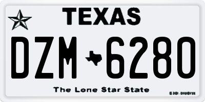 TX license plate DZM6280