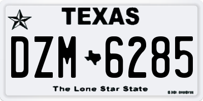 TX license plate DZM6285