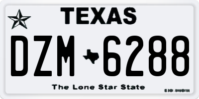 TX license plate DZM6288