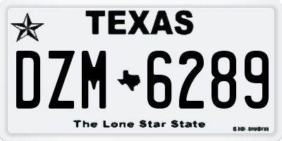 TX license plate DZM6289