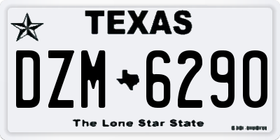 TX license plate DZM6290