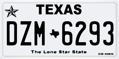 TX license plate DZM6293