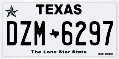 TX license plate DZM6297