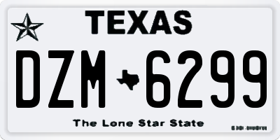 TX license plate DZM6299