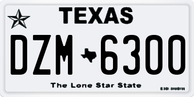 TX license plate DZM6300