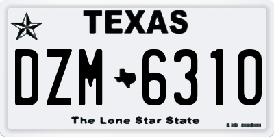TX license plate DZM6310