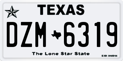 TX license plate DZM6319