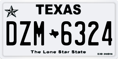 TX license plate DZM6324