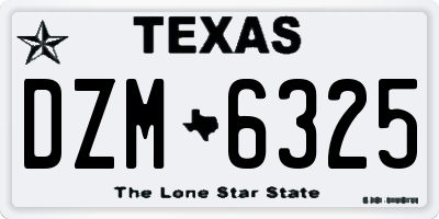 TX license plate DZM6325