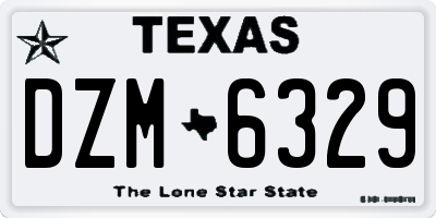 TX license plate DZM6329