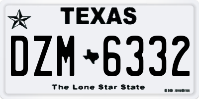 TX license plate DZM6332