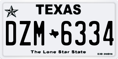 TX license plate DZM6334