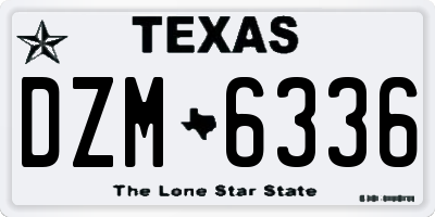 TX license plate DZM6336