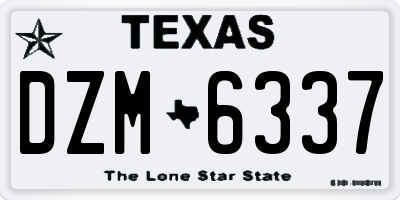 TX license plate DZM6337