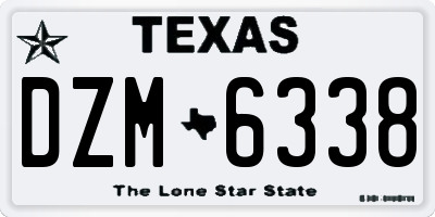 TX license plate DZM6338