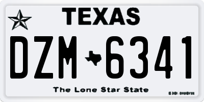 TX license plate DZM6341