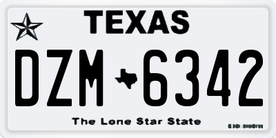 TX license plate DZM6342