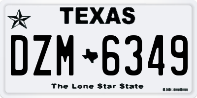 TX license plate DZM6349