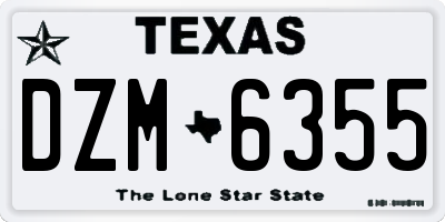 TX license plate DZM6355
