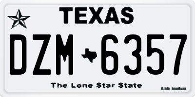TX license plate DZM6357