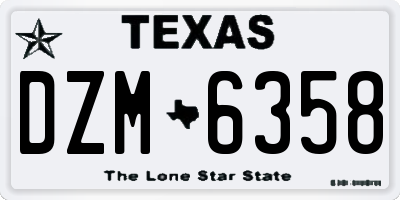 TX license plate DZM6358