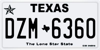 TX license plate DZM6360