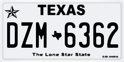 TX license plate DZM6362