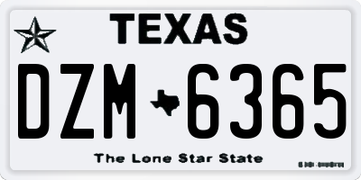 TX license plate DZM6365