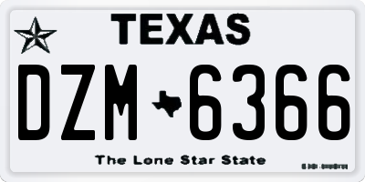 TX license plate DZM6366