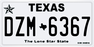 TX license plate DZM6367