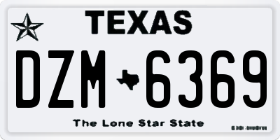 TX license plate DZM6369
