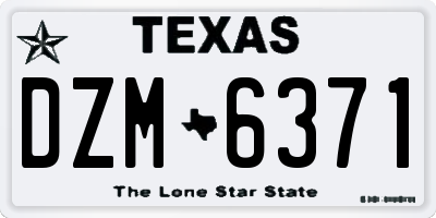 TX license plate DZM6371