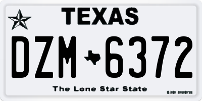 TX license plate DZM6372
