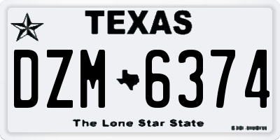 TX license plate DZM6374