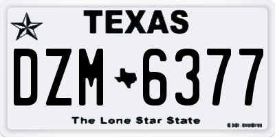 TX license plate DZM6377