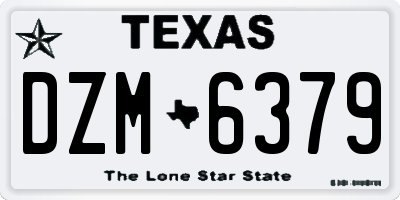 TX license plate DZM6379