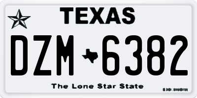 TX license plate DZM6382